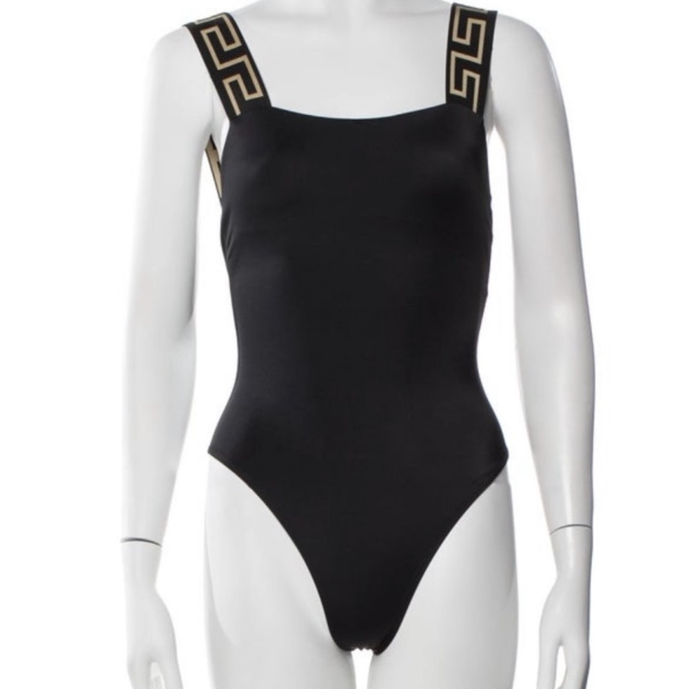 Versace Black Bodysuit with Gold Accents